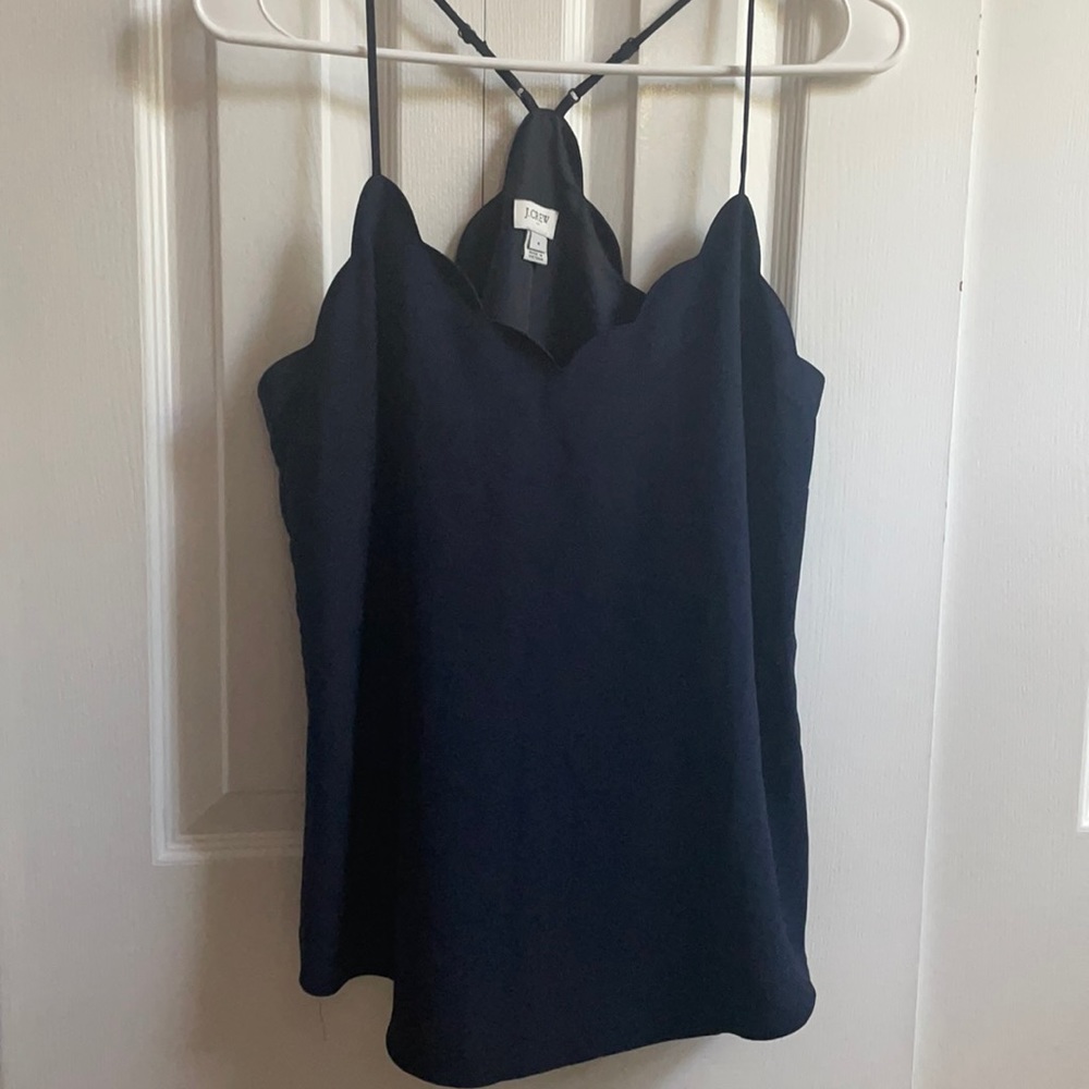 Dark blue scalloped JCrew tank